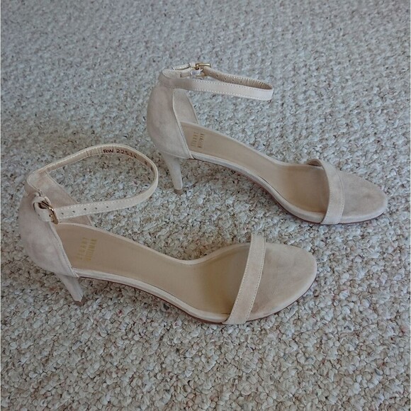 Stuart Weitzman NUDIST II SANDAL 75 in suede leather size 7.5 - Picture 2 of 12